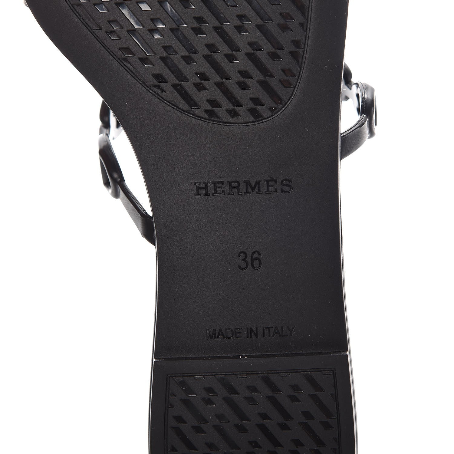 Hermes Rubber Chaine d'Ancre Rivage Sandals 36 Black 7 of 8