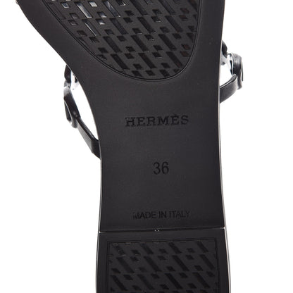 Hermes Rubber Chaine d'Ancre Rivage Sandals 36 Black 7 of 8