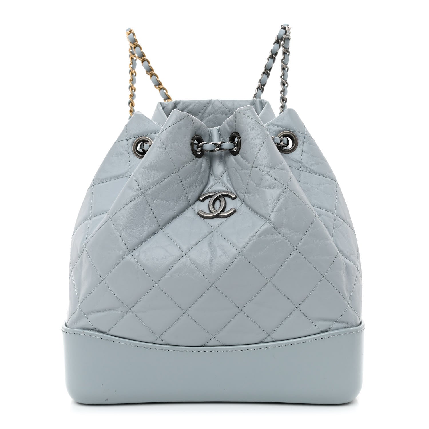 Chanel Aged Calfskin Quilted Small Gabrielle Backpack Light Blue 1 of 9
