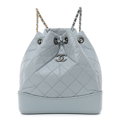 Chanel Aged Calfskin Quilted Small Gabrielle Backpack Light Blue 1 of 9