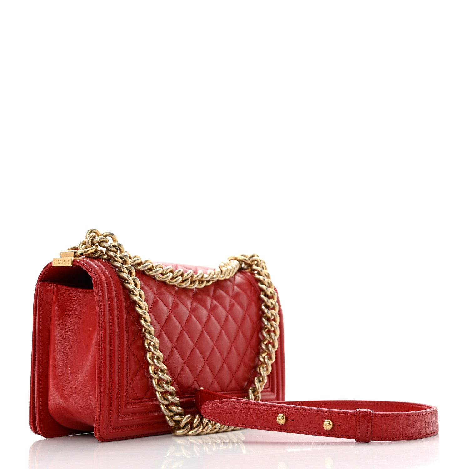Chanel Lambskin Quilted Medium Boy Flap Red 2 of 11