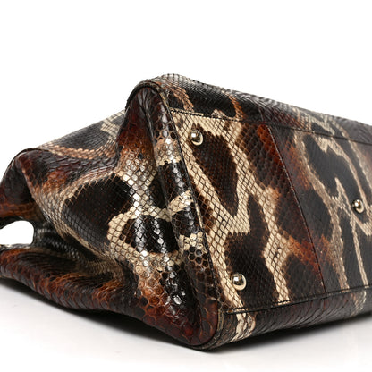 Gucci Snakeskin Large Bamboo Shopper Tote Brown 8 of 12
