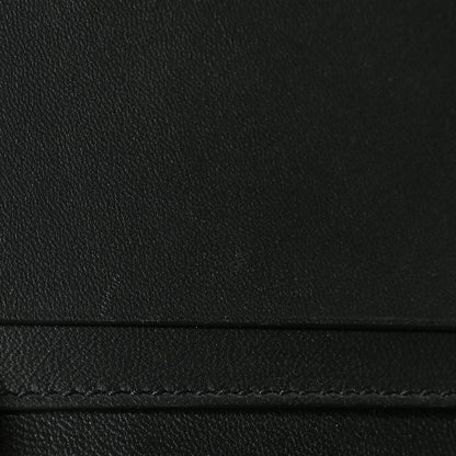 Saint Laurent Calfskin Crocodile Embossed Monogram Credit Card Wallet Black 8 of 8