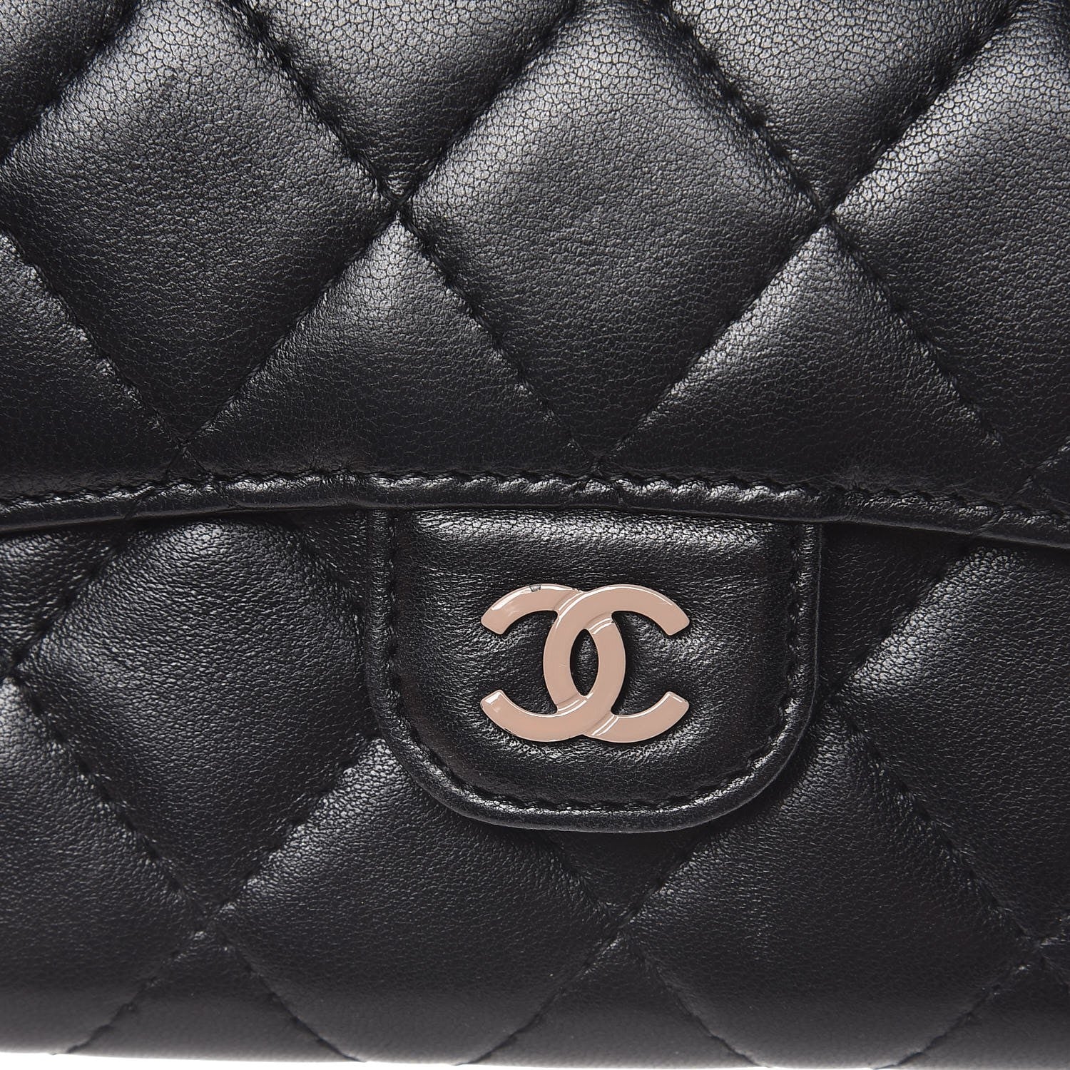 Chanel Lambskin Quilted Small Flap Wallet Black 7 of 11