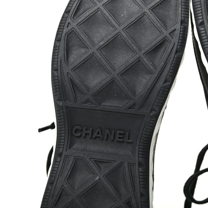Chanel Velvet Calfskin Mixed Fibers CC Sneakers 36.5 Black 7 of 9
