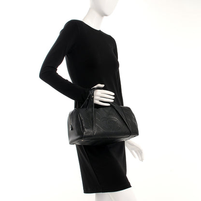 Chanel Calfskin Chevron CC All Day Long Boston Black 2 of 14