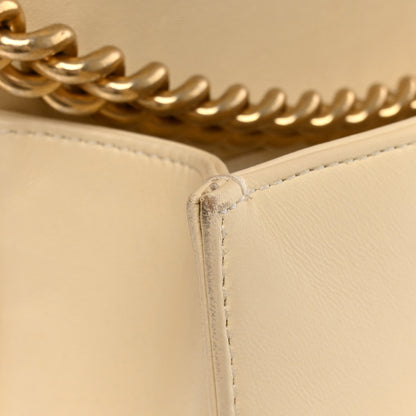 Chanel Lambskin Quilted Medium Boy Flap Light Beige 28 of 29