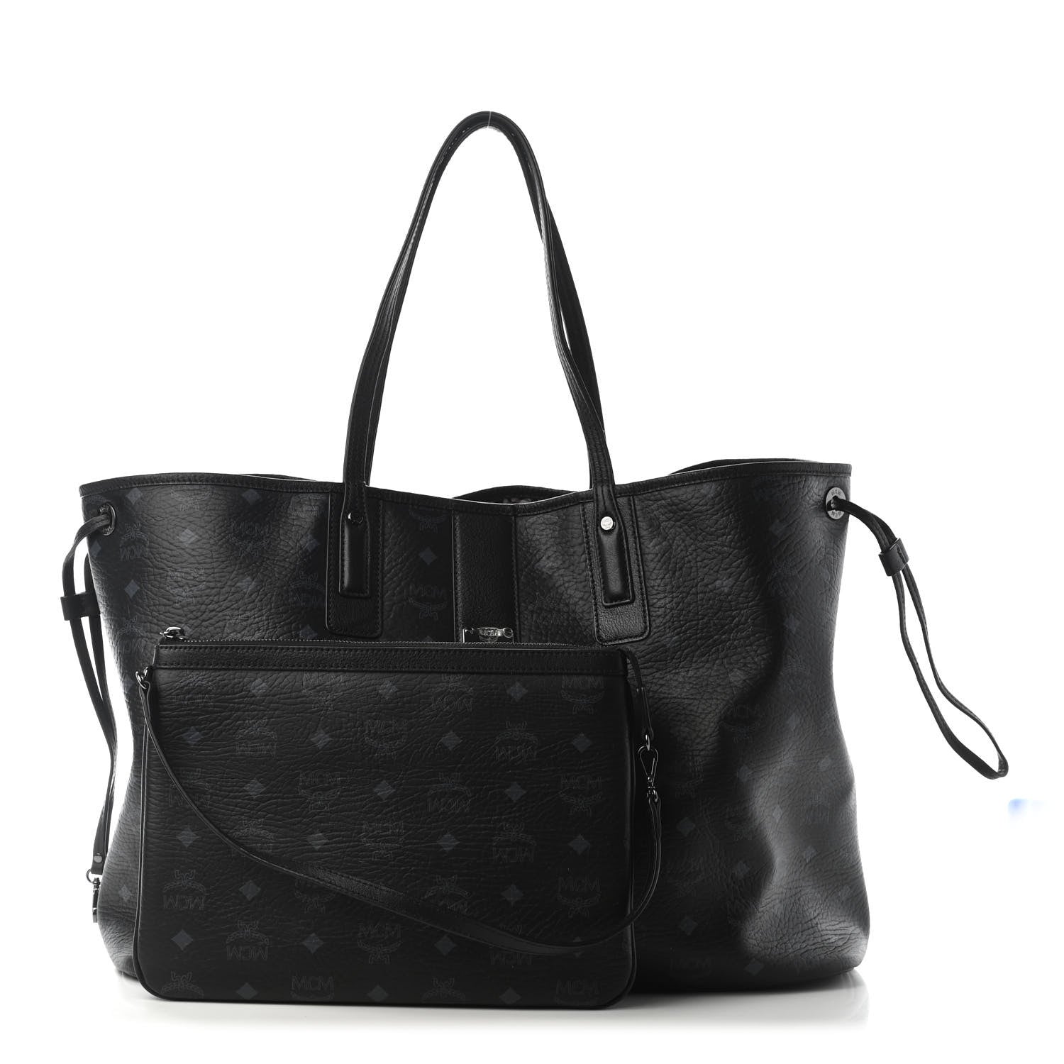 MCM Visetos Large Liz Reversible Shopper Tote Black 1 of 9