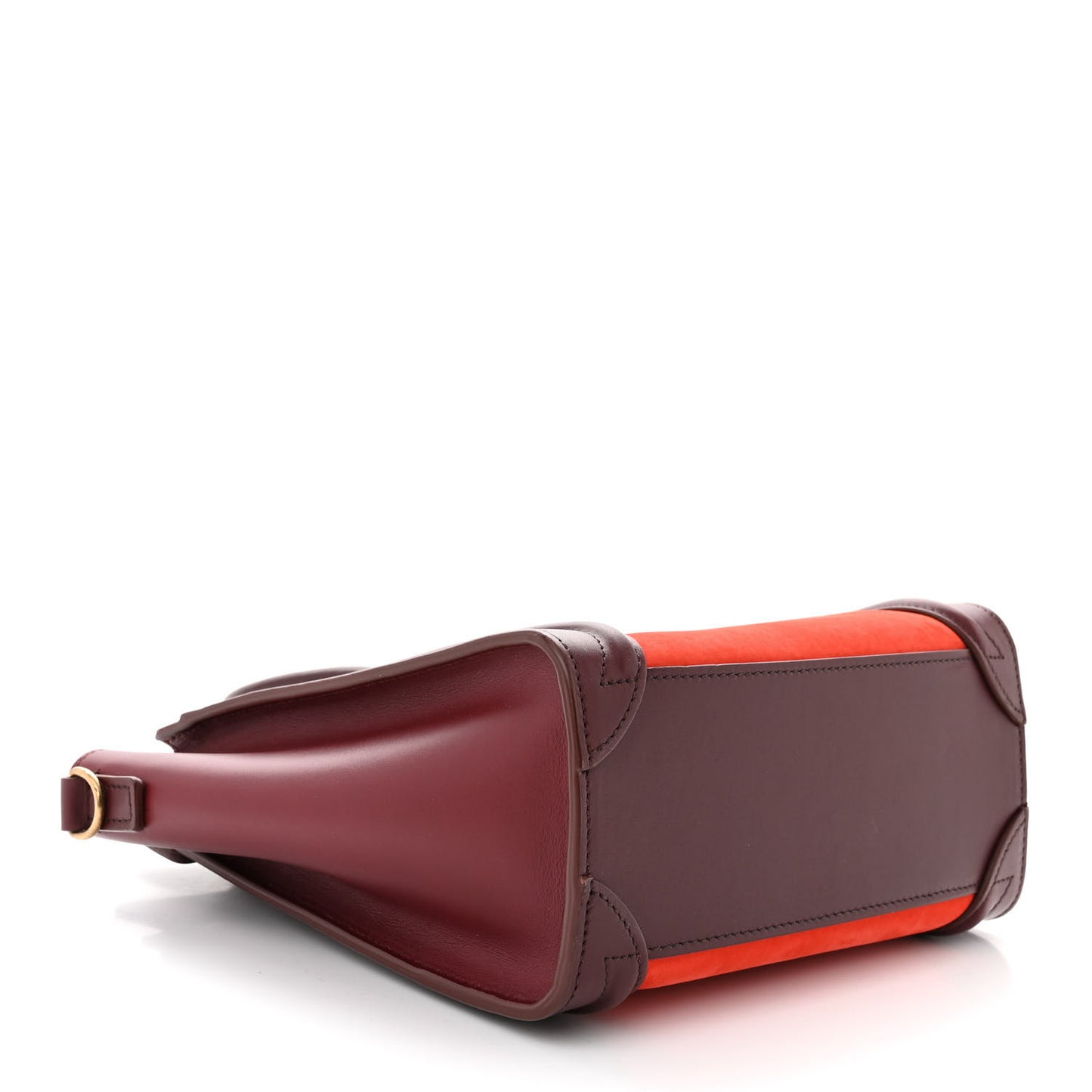 Baby Grained Calfskin Nubuck Nano Tri-Color Luggage Vermillion