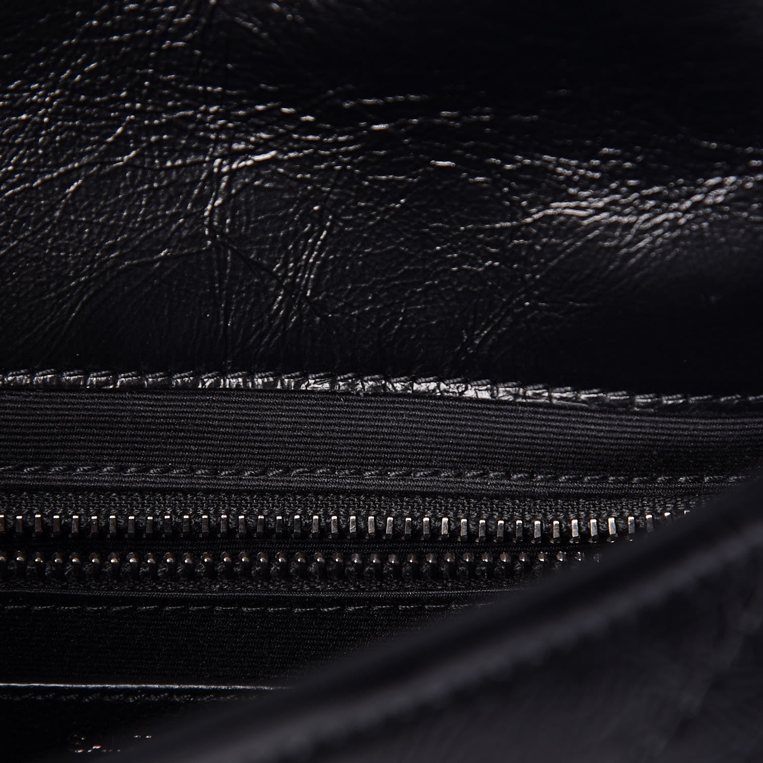 Saint Laurent Crinkled Calfskin Matelasse Monogram Niki Chain Wallet Black 11 of 11