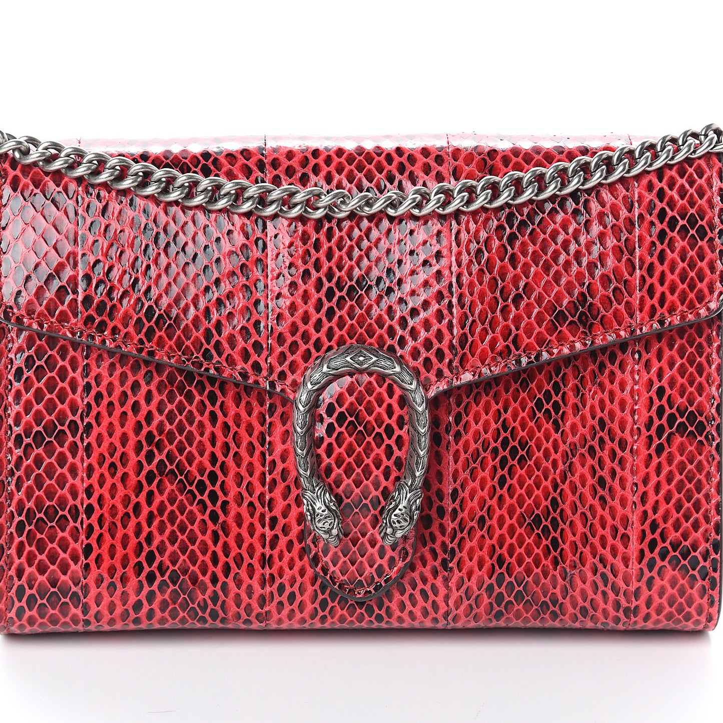 Elaphe Radiata Mini Dionysus Chain Wallet Hibiscus Red
