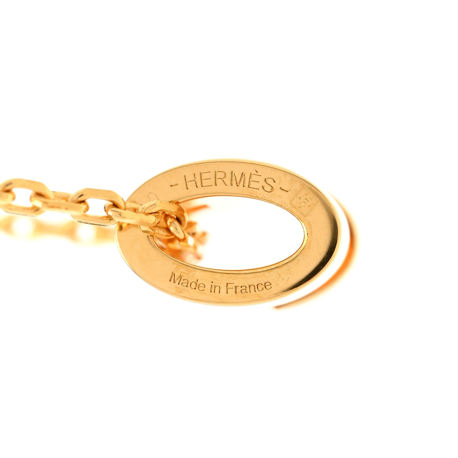 Hermes Lacquered Gold Mini Pop H Pendant Necklace White 6 of 8