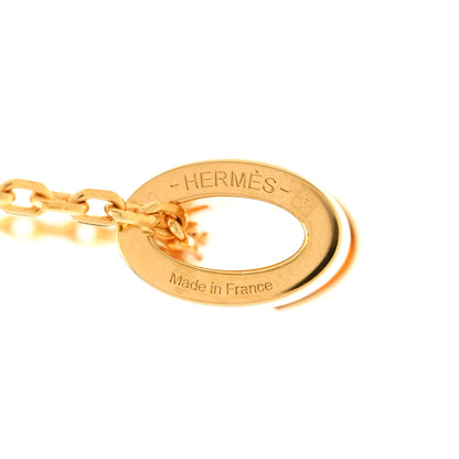 Hermes Lacquered Gold Mini Pop H Pendant Necklace White 6 of 8