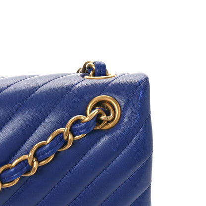 Chanel Lambskin Chevron Quilted Jumbo Double Flap Navy Blue 10 of 10