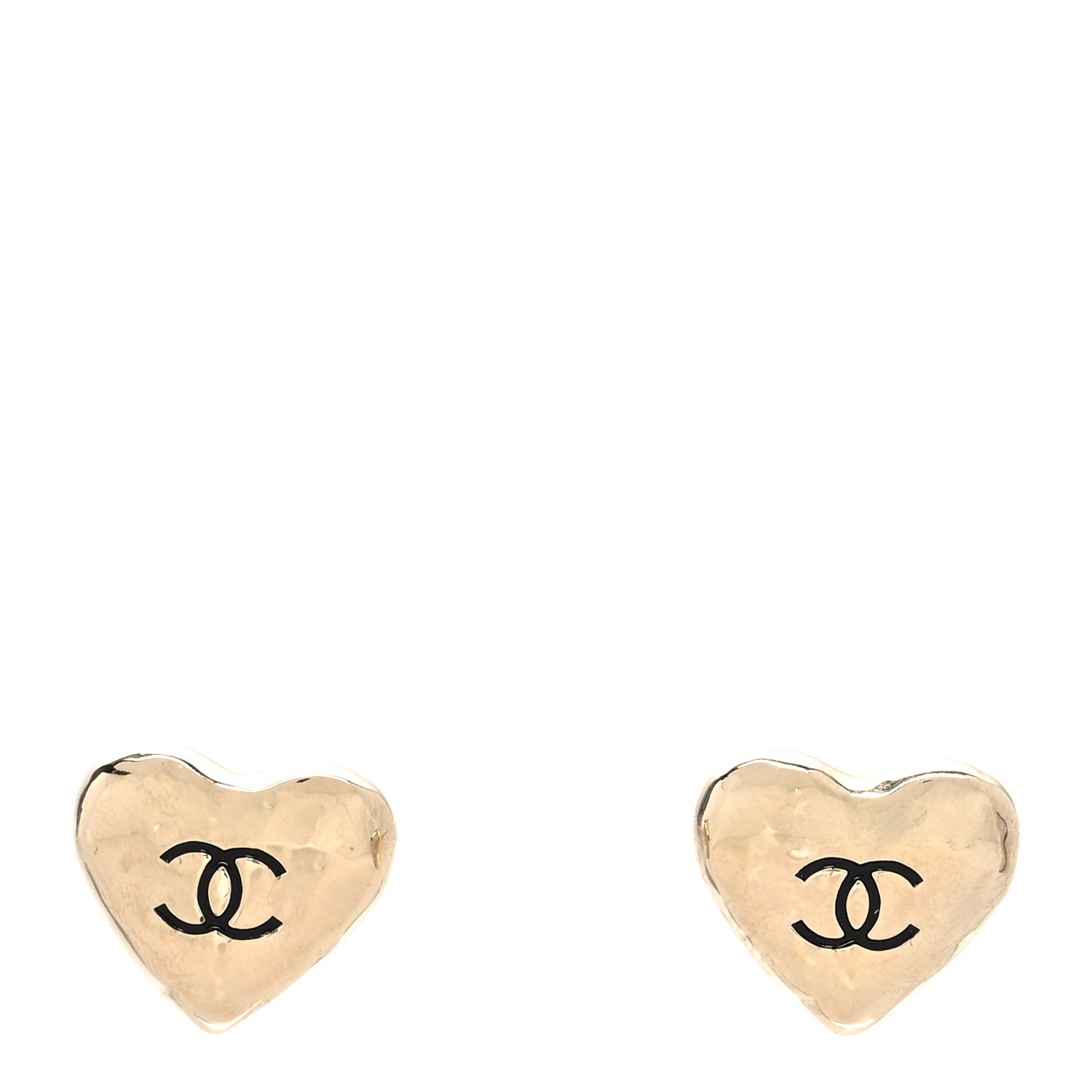 Chanel CC Heart Earrings Gold 1 of 4