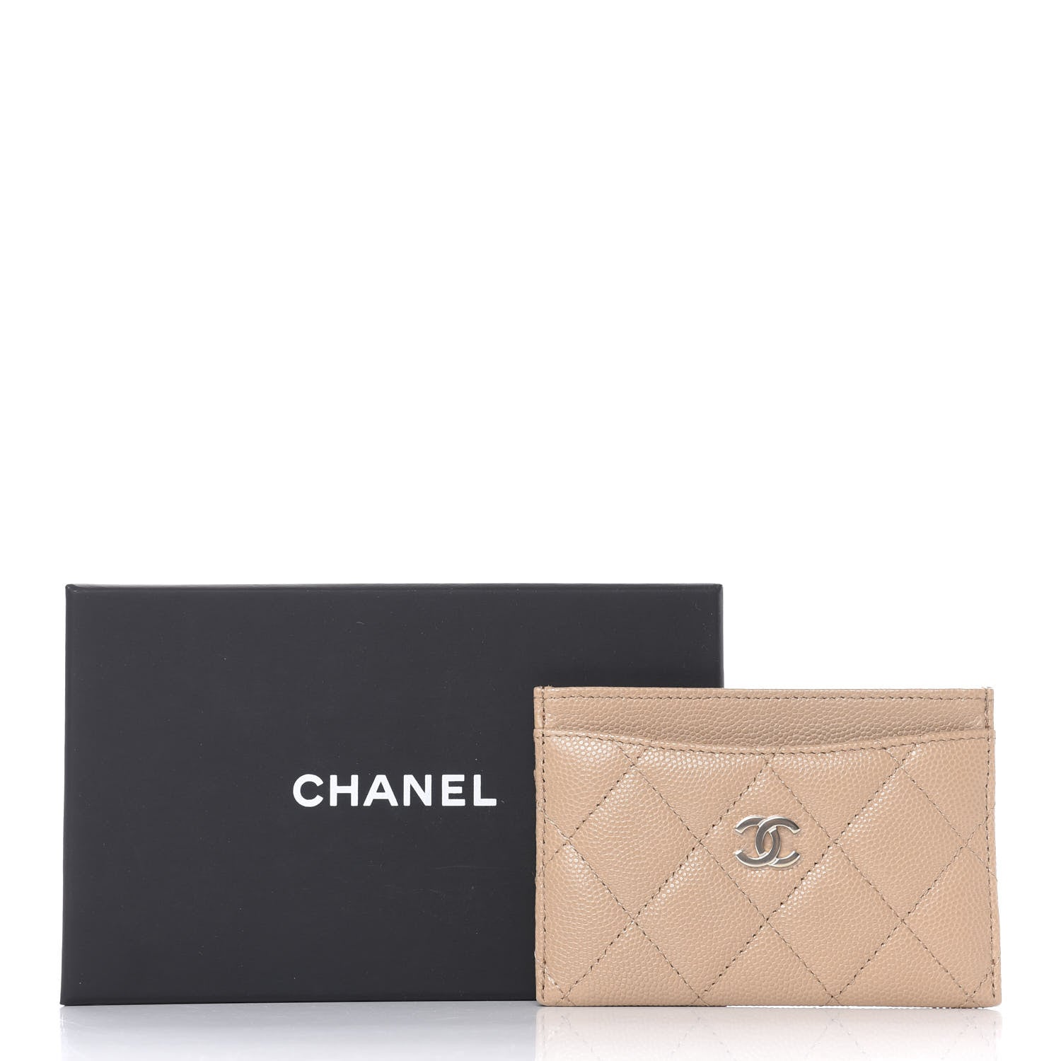 Chanel Caviar Quilted Card Holder Beige 9 of 9