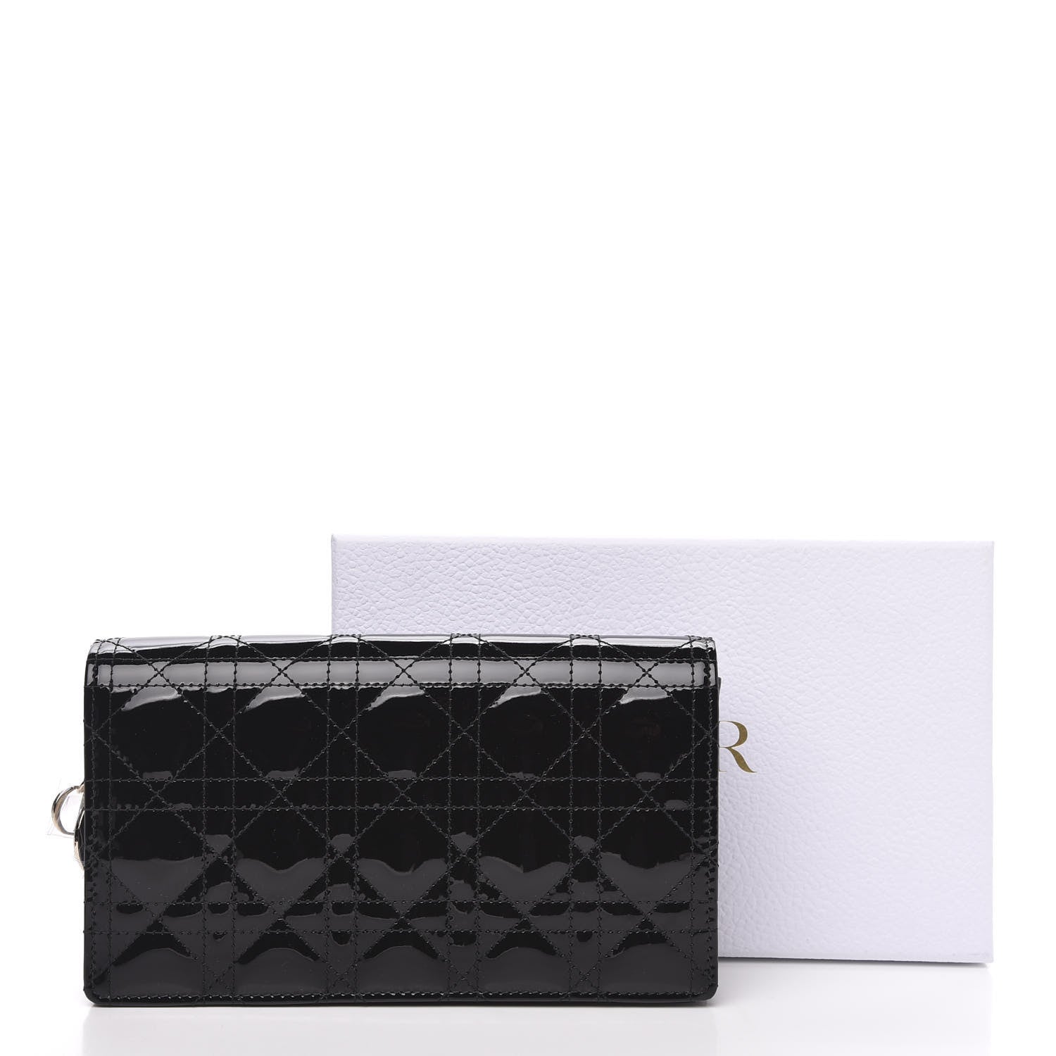 Christian Dior Patent Cannage Lady Dior Clutch Black 11 of 11