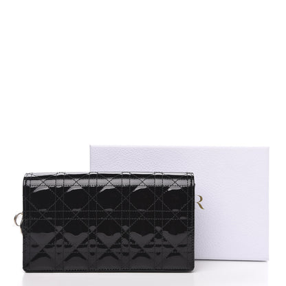 Christian Dior Patent Cannage Lady Dior Clutch Black 11 of 11