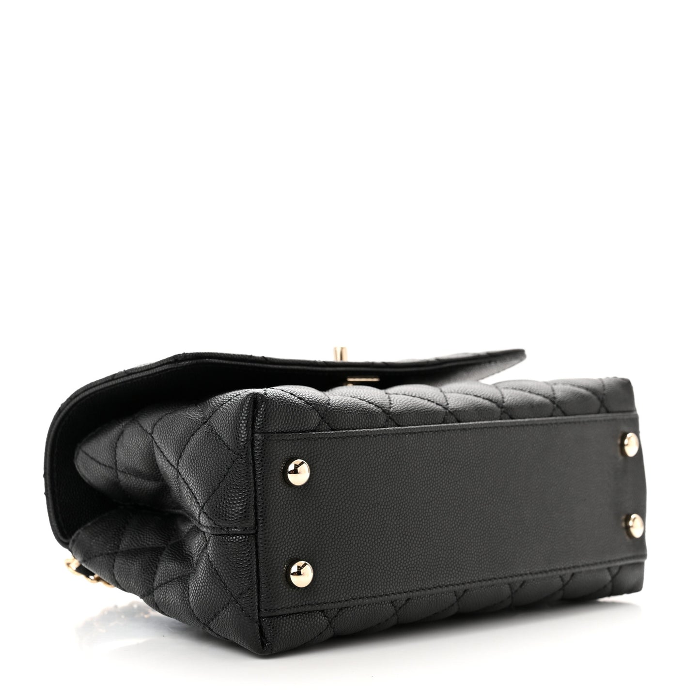 Caviar Quilted Mini Coco Handle Flap Black
