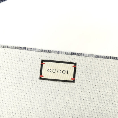 Gucci Wool L'Aveugle Par Amour Scarf Navy White 5 of 5