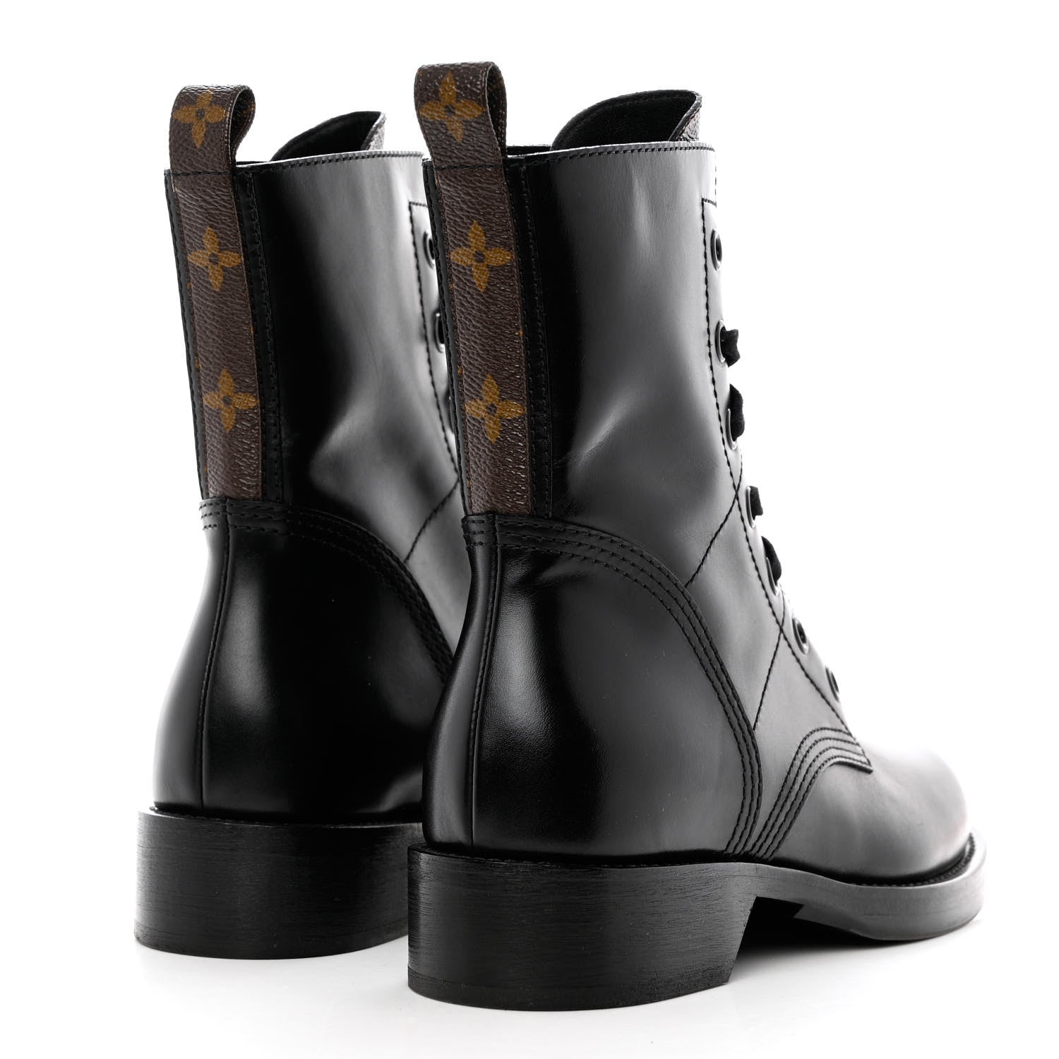 Louis Vuitton Calfskin Monogram Metropolis Flat Ranger Boots 39 Black 4 of 8