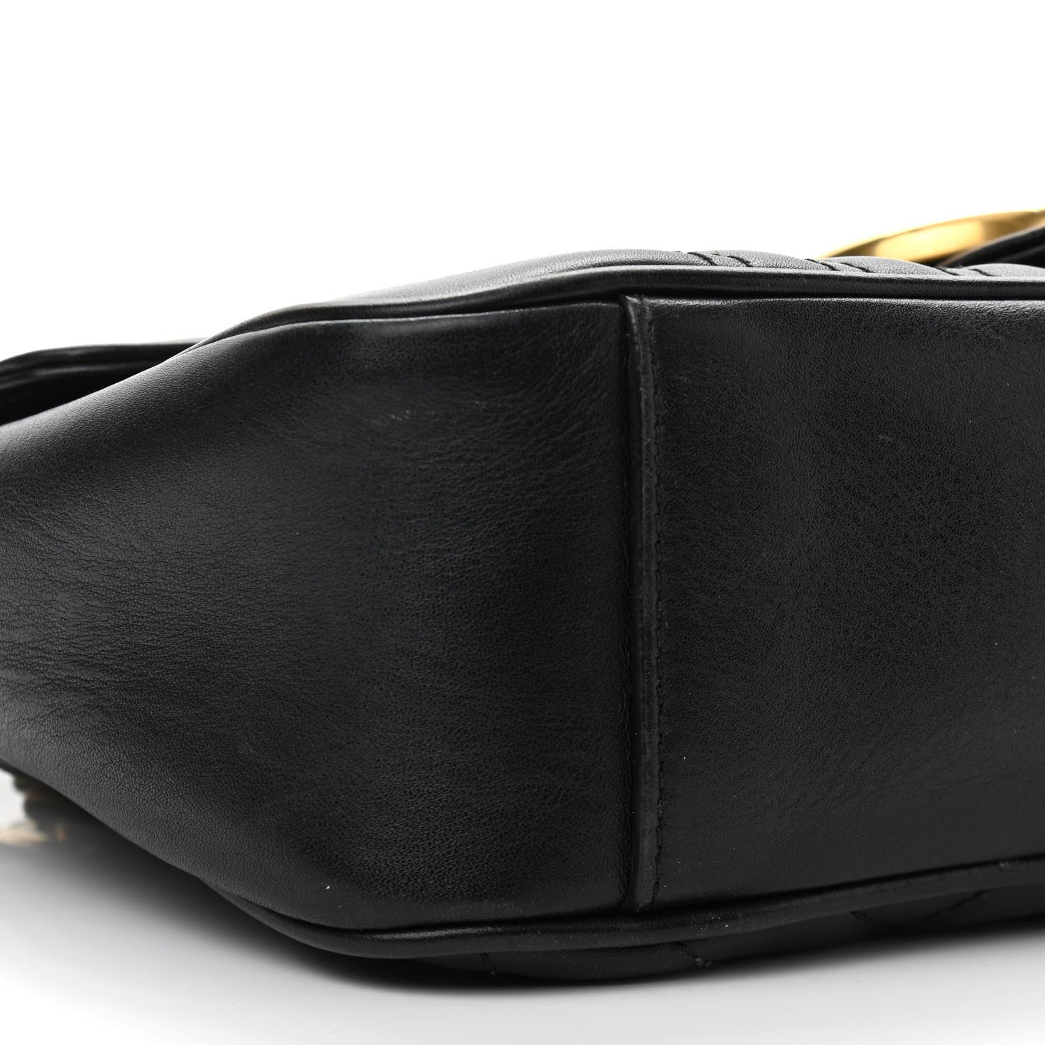 Gucci Calfskin Matelasse Small GG Marmont Shoulder Bag Black 9 of 11