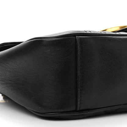 Gucci Calfskin Matelasse Small GG Marmont Shoulder Bag Black 9 of 11