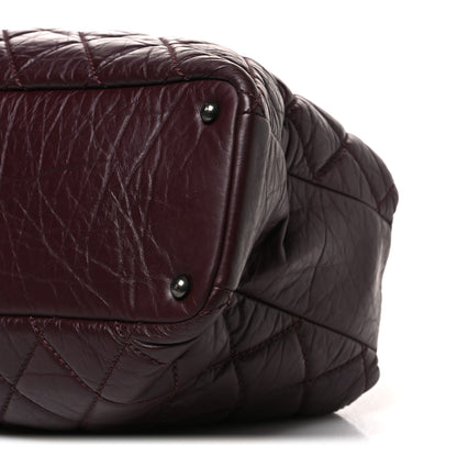 Chanel Aged Calfskin Quilted Tweed Portobello Tote Burgundy 10 of 10