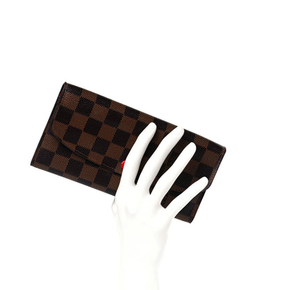 Louis Vuitton Damier Ebene Emilie Wallet Red 3 of 16