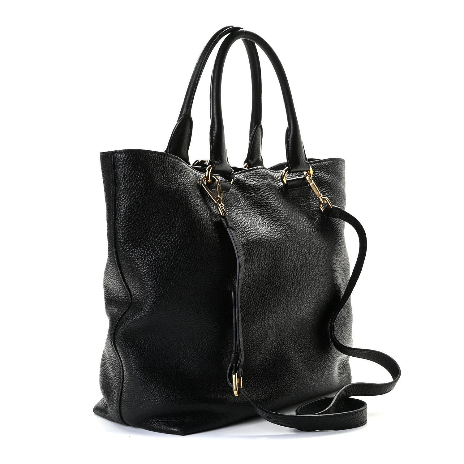 Prada Vitello Daino Shopping Tote Black 3 of 10