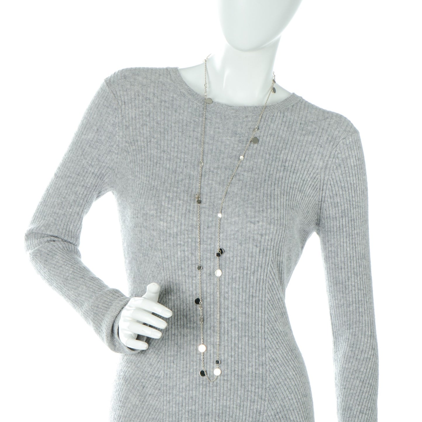 Sterling Silver 18K Rose Gold Confettis Long Necklace