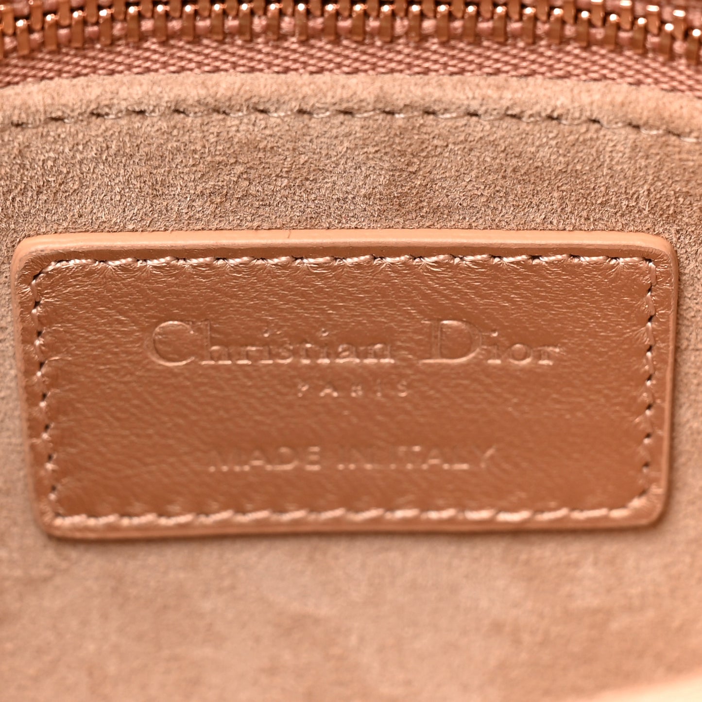 Iridescent Metallic Lambskin Cannage Mini Lady Dior Pink