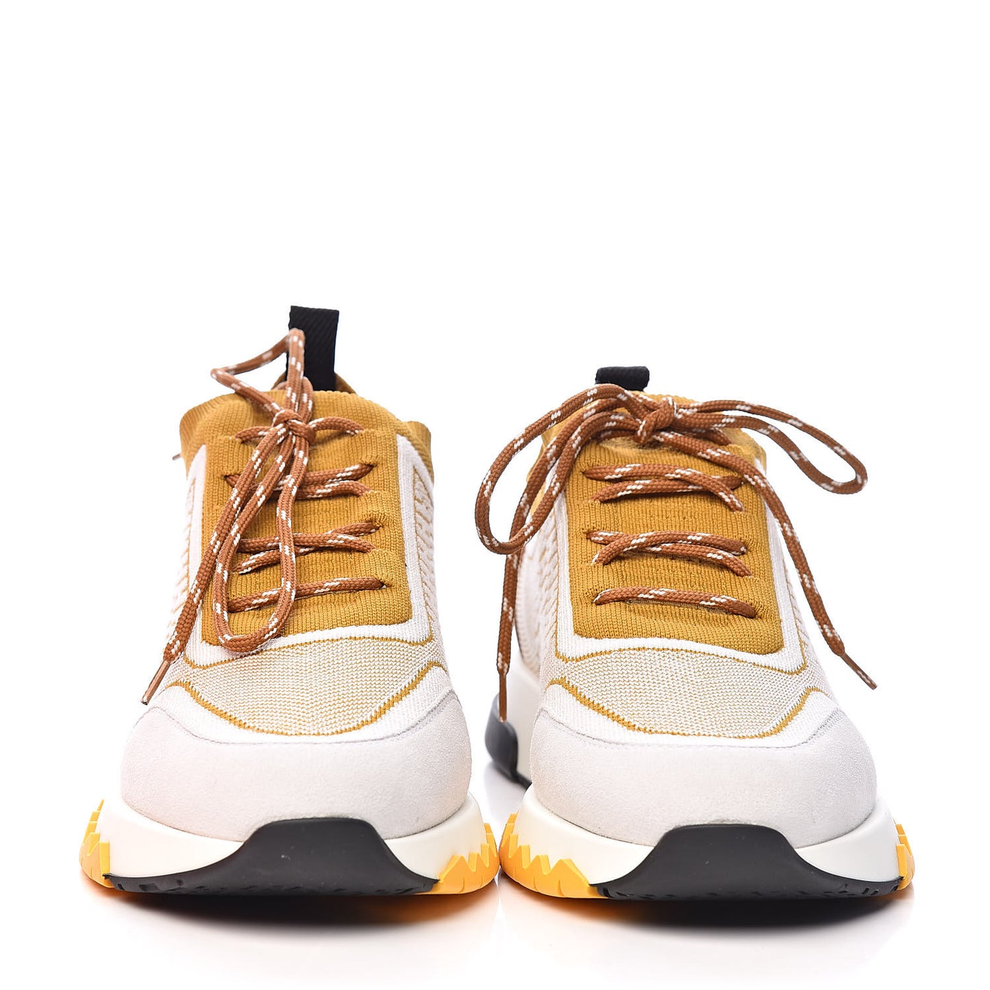 Knit Goatskin Womens Addict Sneakers 36 Ocre