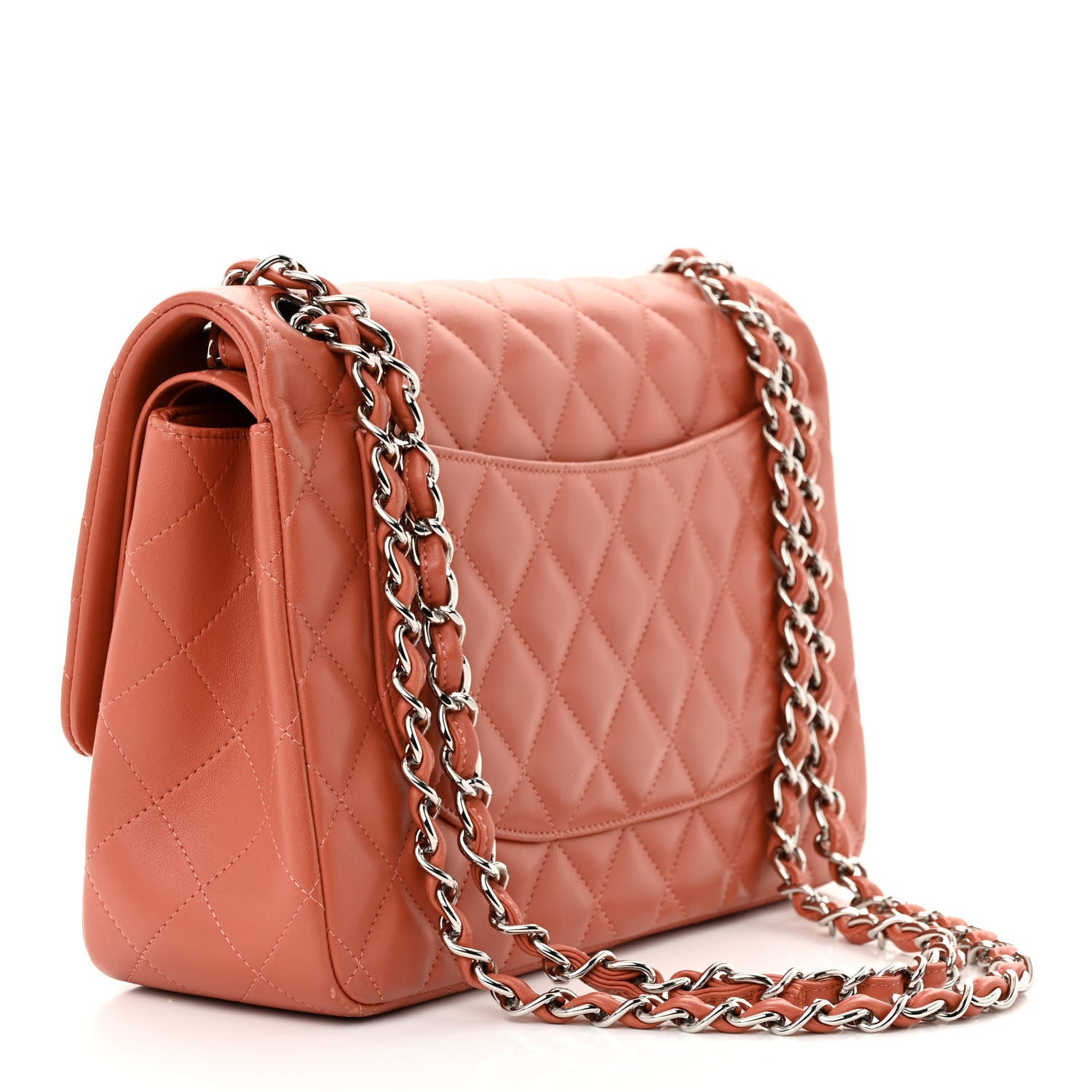 Chanel Lambskin Quilted Jumbo Double Flap Orange 3 of 11