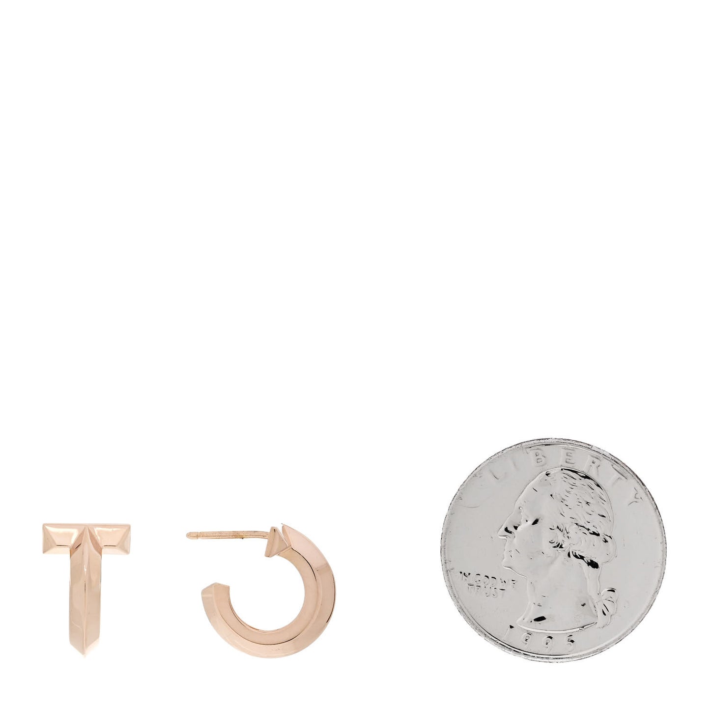 18K Rose Gold T1 Hoop Earrings