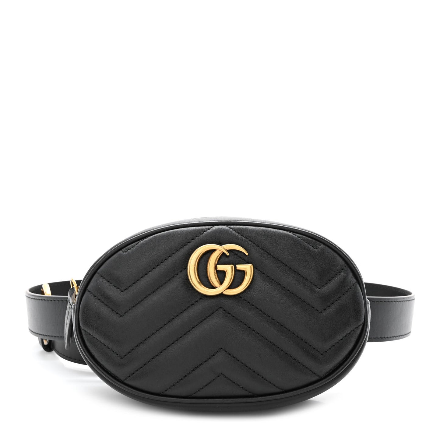 Calfskin Matelasse GG Marmont Belt Bag 85 34 Black