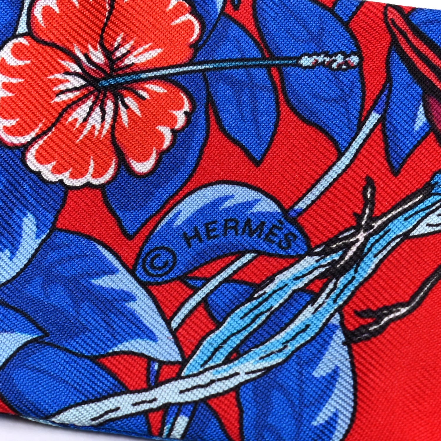 Hermes Silk Jungle Love Love Twilly Rouge Marine Fauve 3 of 4