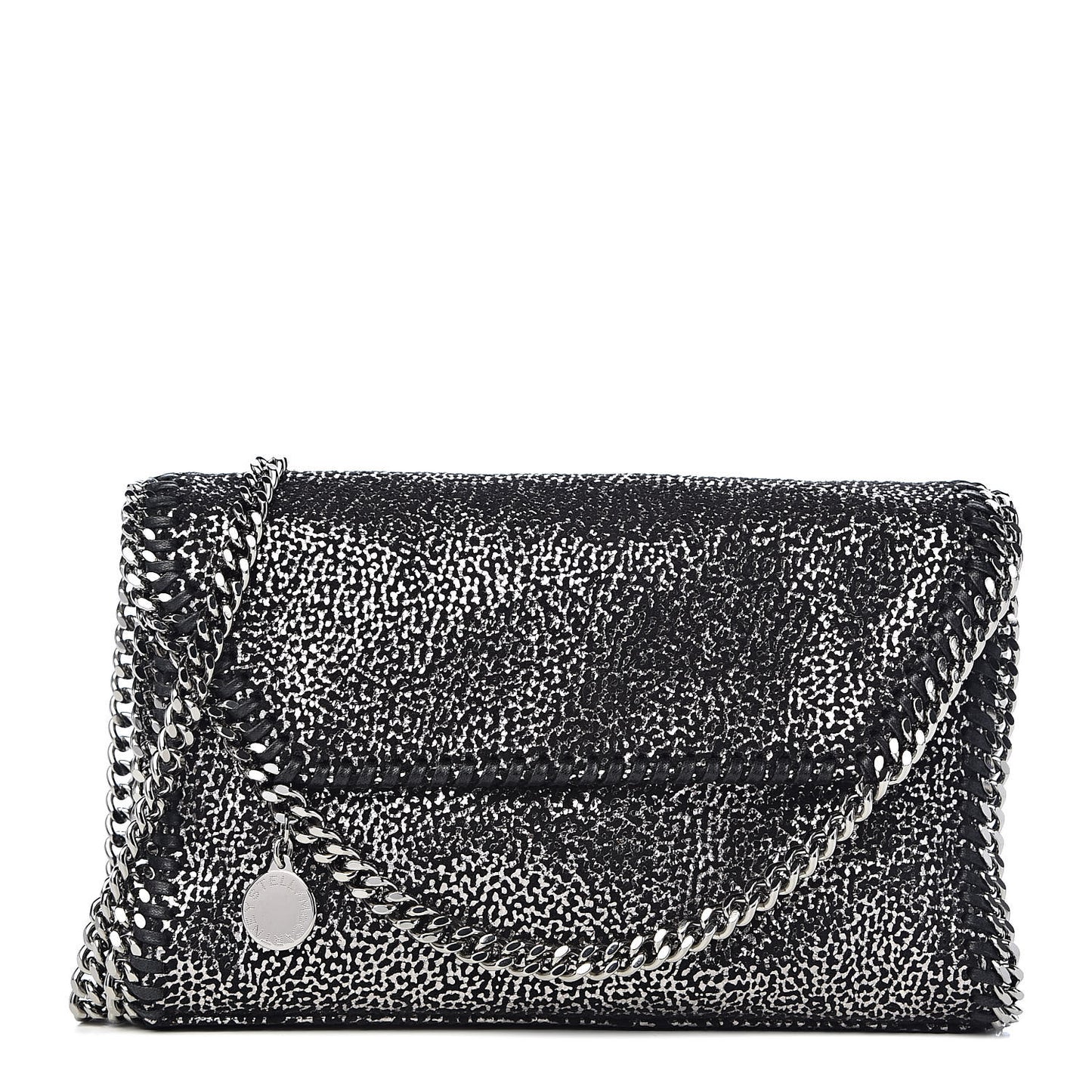 Chamois Shiny Dotted Mini Falabella Crossbody Bag Ruthenium