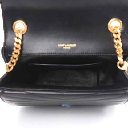 Saint Laurent Lambskin Matelasse Chevron Monogram Small Sulpice Bag Black 5 of 13