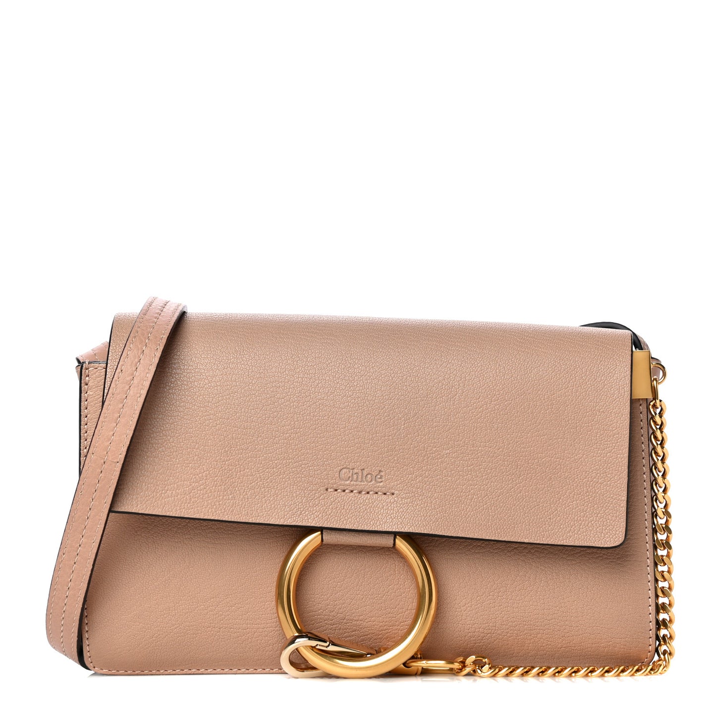 Goatskin Small Faye Shoulder Bag Biscotti Beige