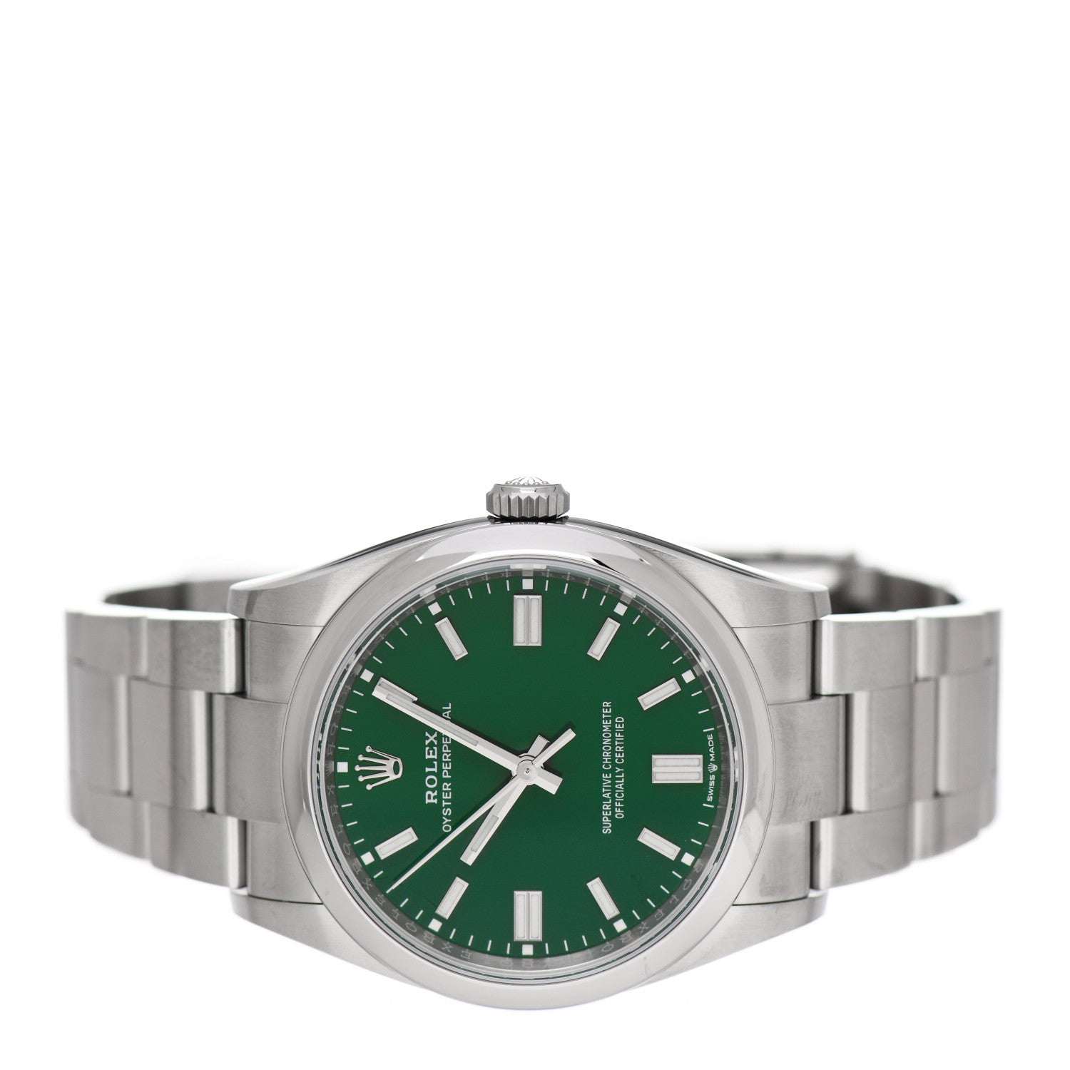 Rolex Stainless Steel 36mm Oyster Perpetual Watch Green 126000 2 of 5
