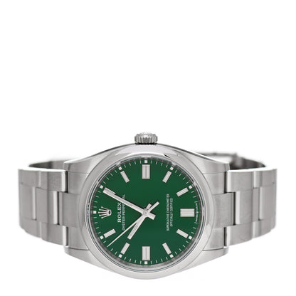 Rolex Stainless Steel 36mm Oyster Perpetual Watch Green 126000 2 of 5