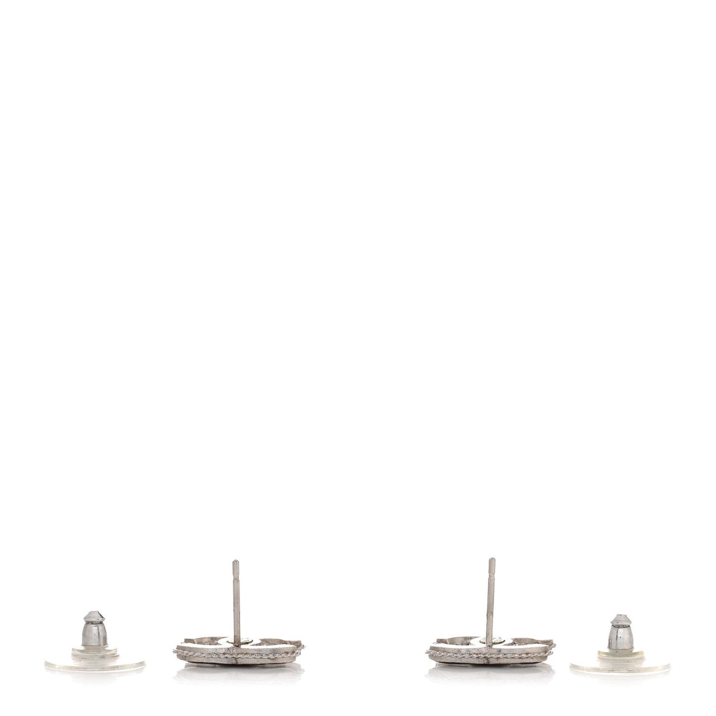 Hammered CC Earrings Silver