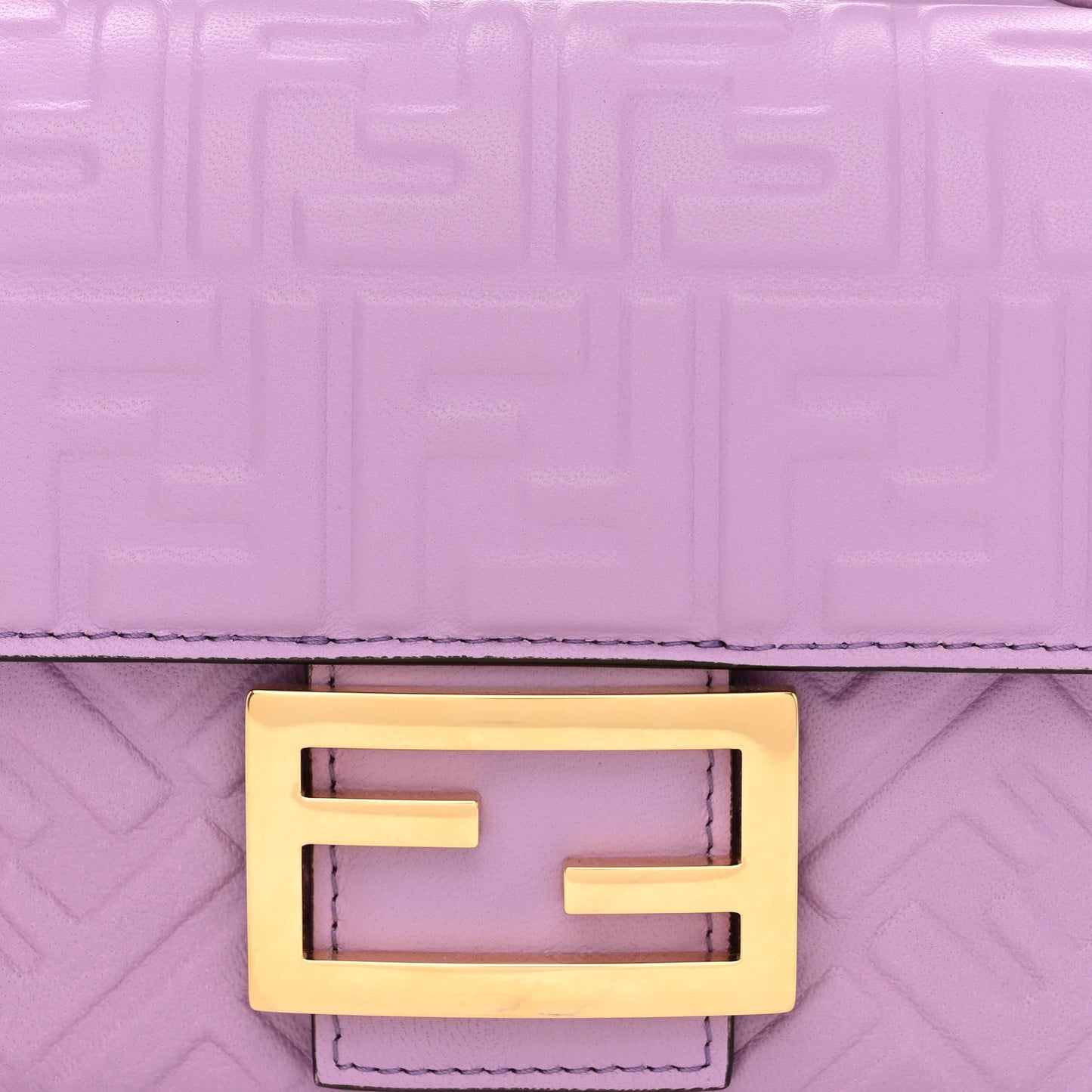 Nappa FF Embossed Small Midi Chain Baguette Violetta