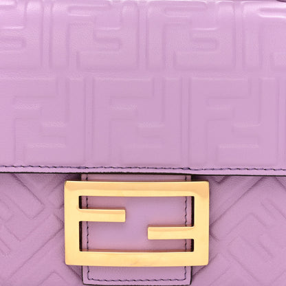 Fendi Nappa FF Embossed Small Midi Chain Baguette Violetta 8 of 10
