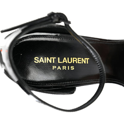 Saint Laurent Patent Calfskin Opyum 110 Sandals 40.5 Black Gold 7 of 8