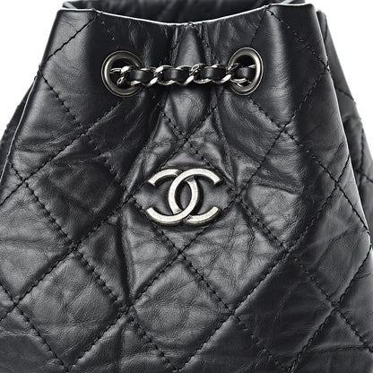 Chanel Aged Calfskin Quilted Gabrielle Backpack Black 8 of 13