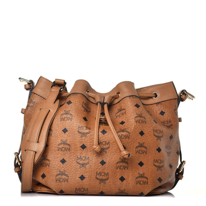 MCM Visetos Essential Drawstring Bucket Bag Cognac 1 of 10