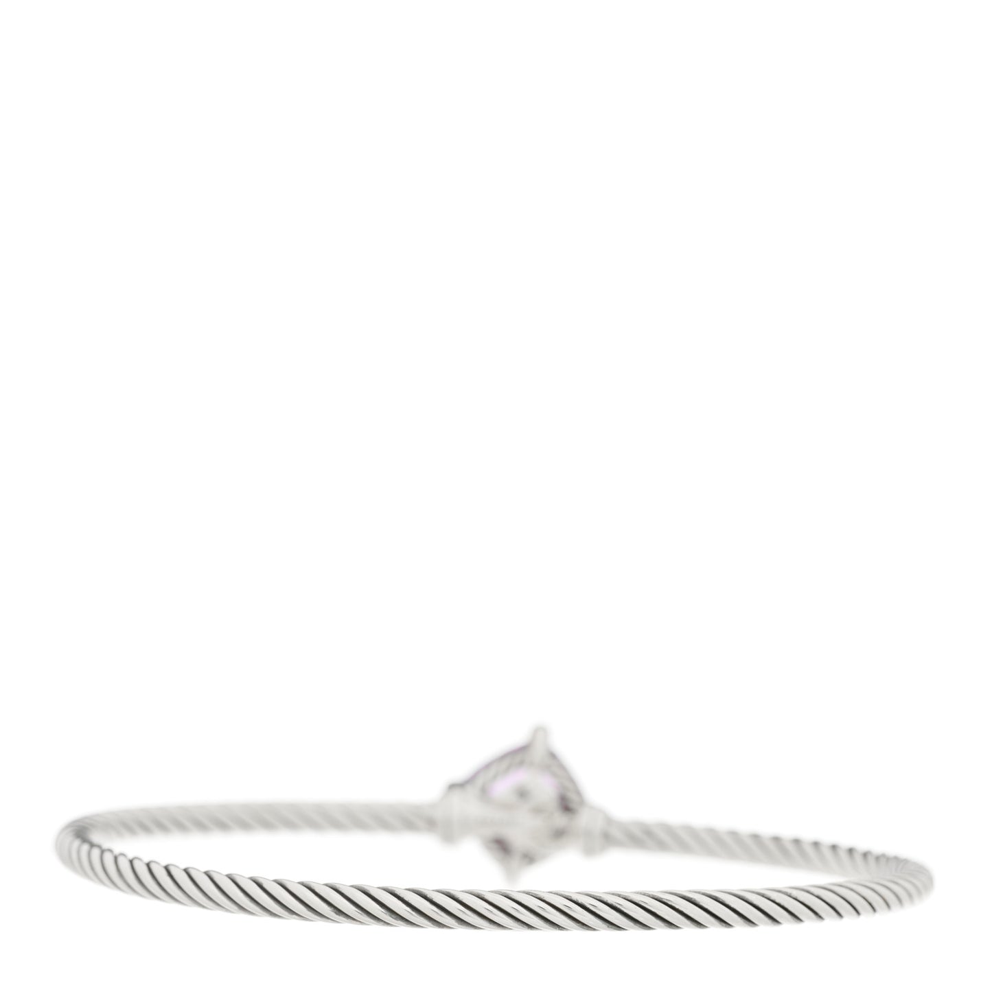 Sterling Silver Diamond Amethyst 3mm Chatelaine Bracelet