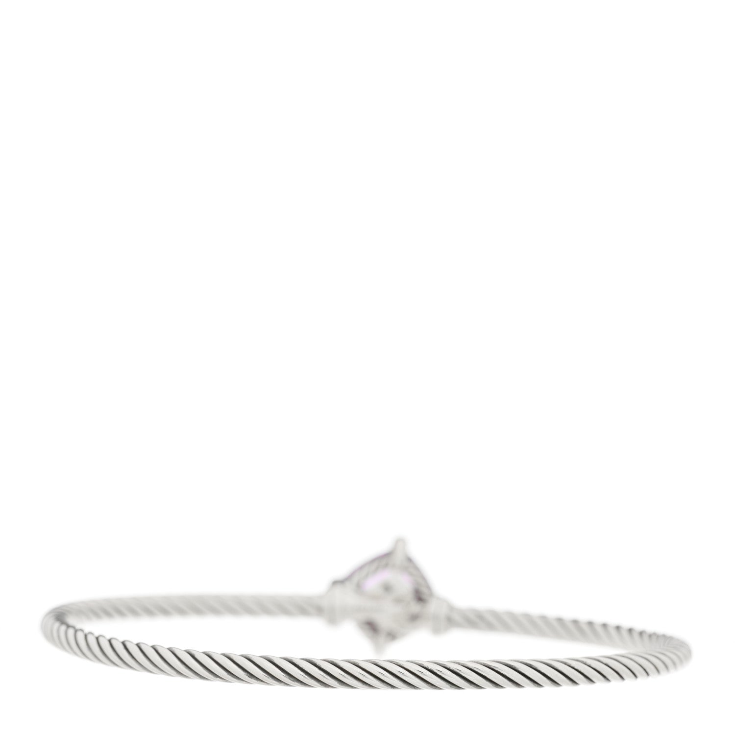 David Yurman Sterling Silver Diamond Amethyst 3mm Chatelaine Bracelet 2 of 3